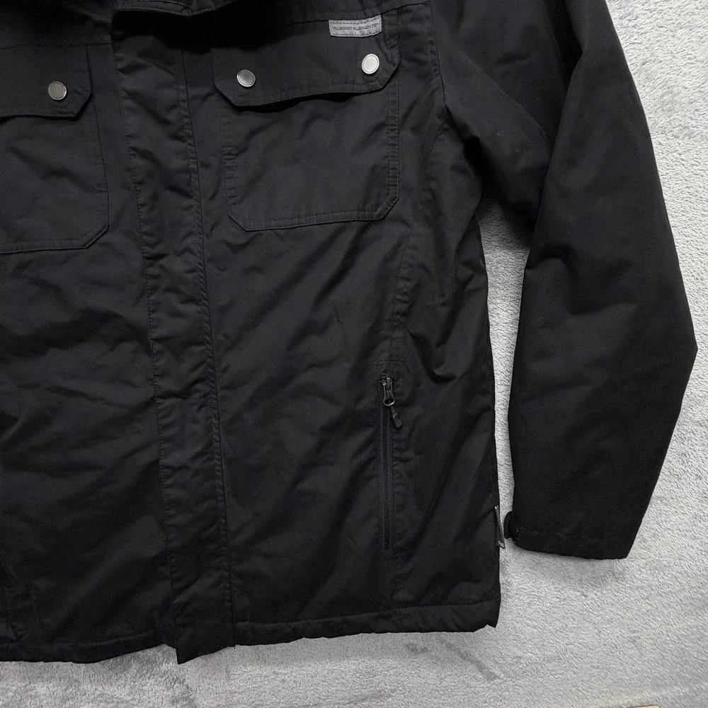Rugged Elements Jacket Mens Medium‎ Black Insulated Parka Full Zip Pockets